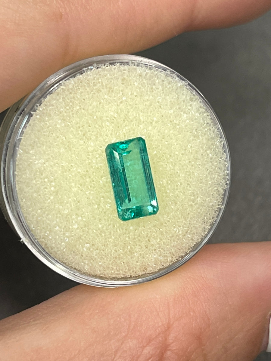 A 1.75 Carat Colombian Emerald in a Brilliant Emerald Cut