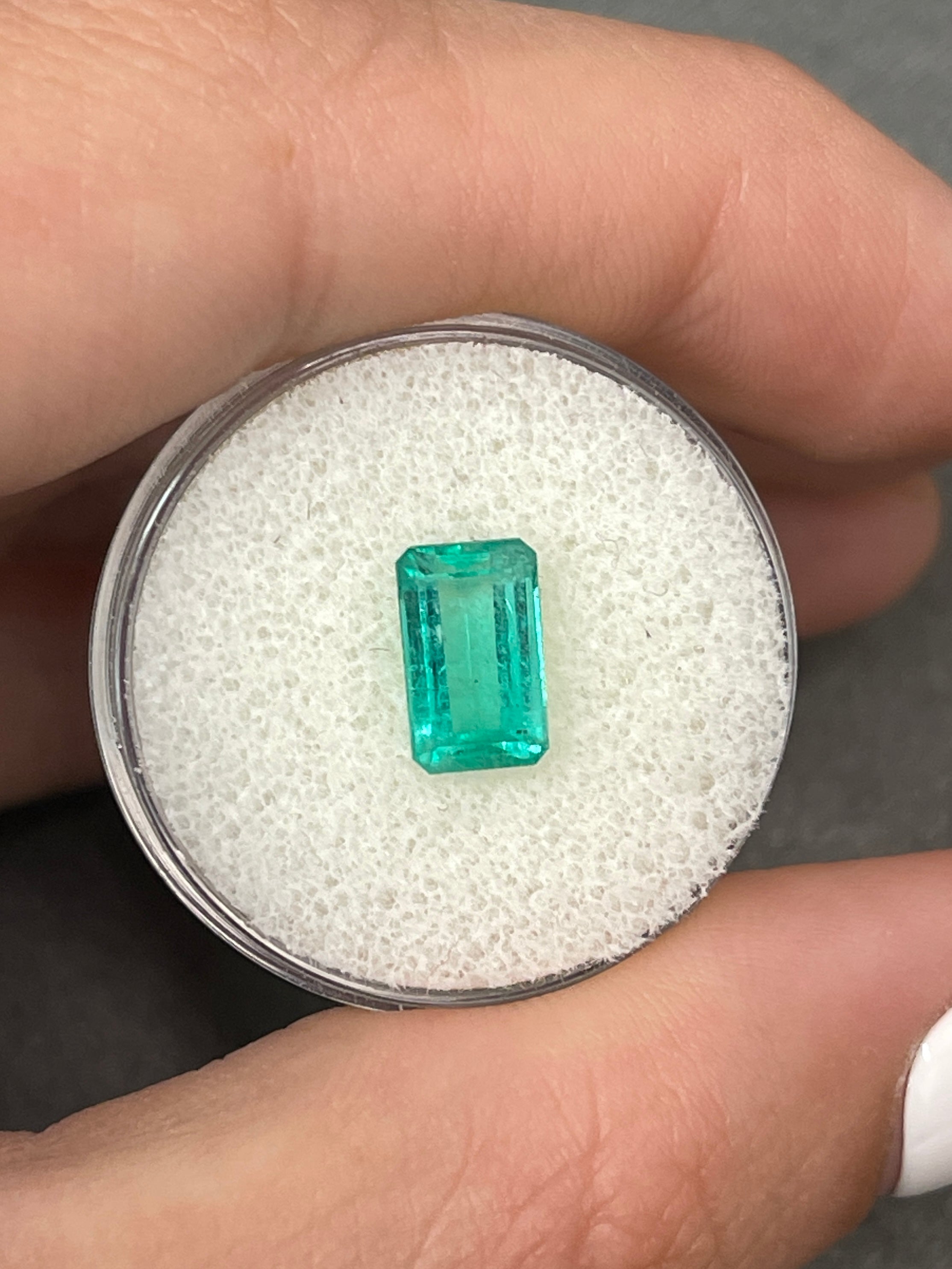 Emerald Cut 1.80 Carat Colombian Emerald - Stunning Bright Bluish Green Gem