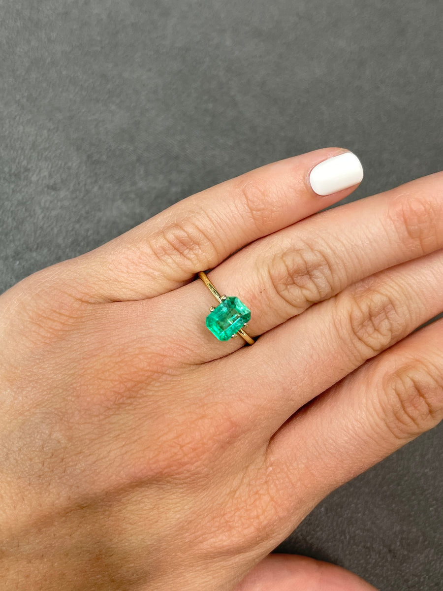 1.80 Carat Colombian Emerald with an Elegant Emerald Cut