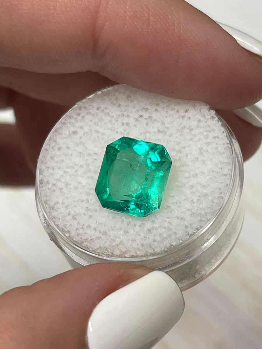 Stunning 4.20 Carat Colombian Emerald - Asscher Cut, Loose and Lively (10x10 mm)