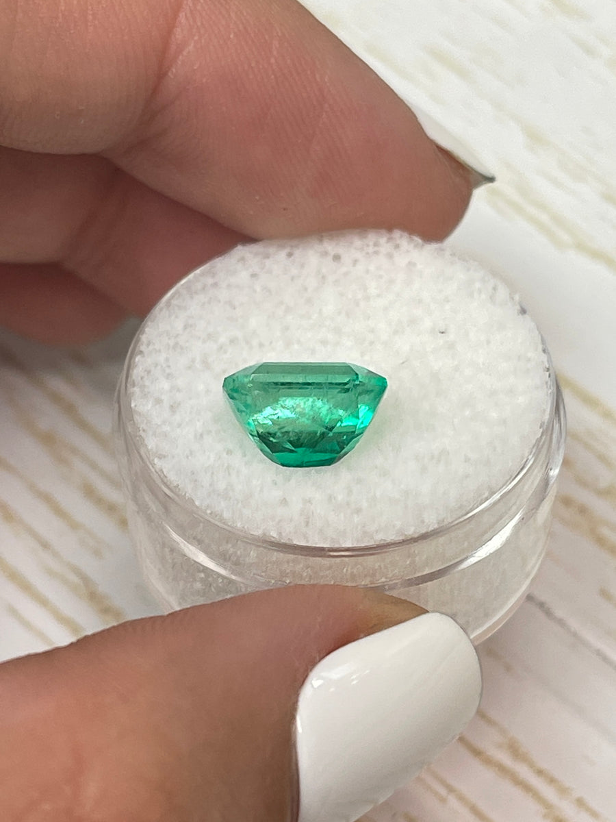 4.20 Carat Loose Colombian Emerald - Asscher Cut, 10x10 mm, Bursting with Color