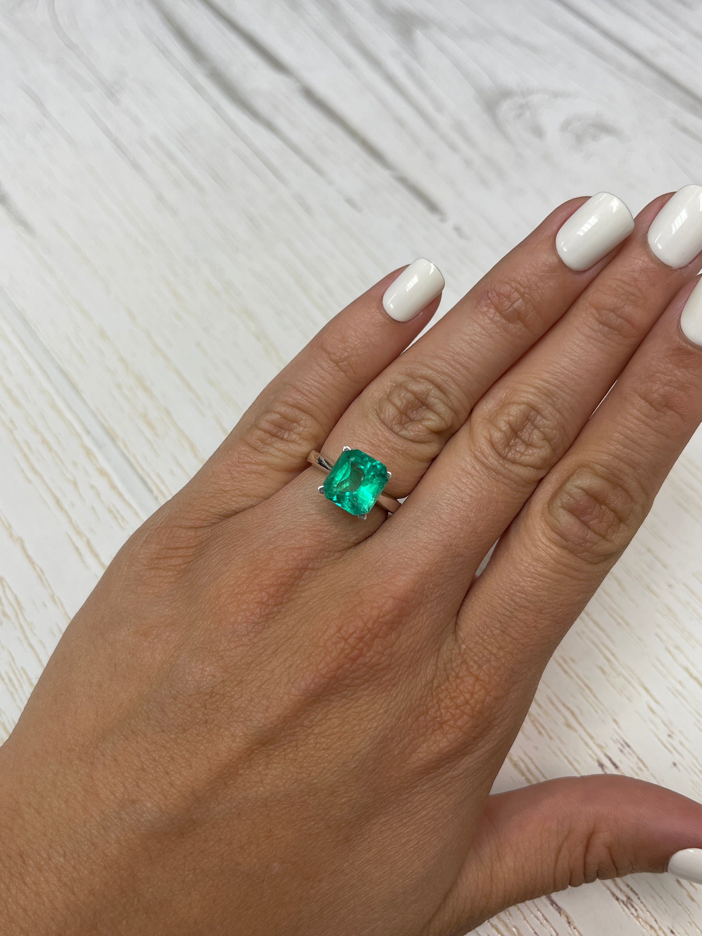 4.20 Carat 10x10 Vibrant Loose Colombian Emerald-Asscher Cut - JR Colombian Emeralds