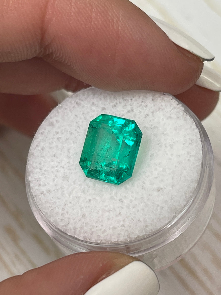 10x9mm Colombian Emerald - Stunning 4.26 Carat Vivid Green Gemstone