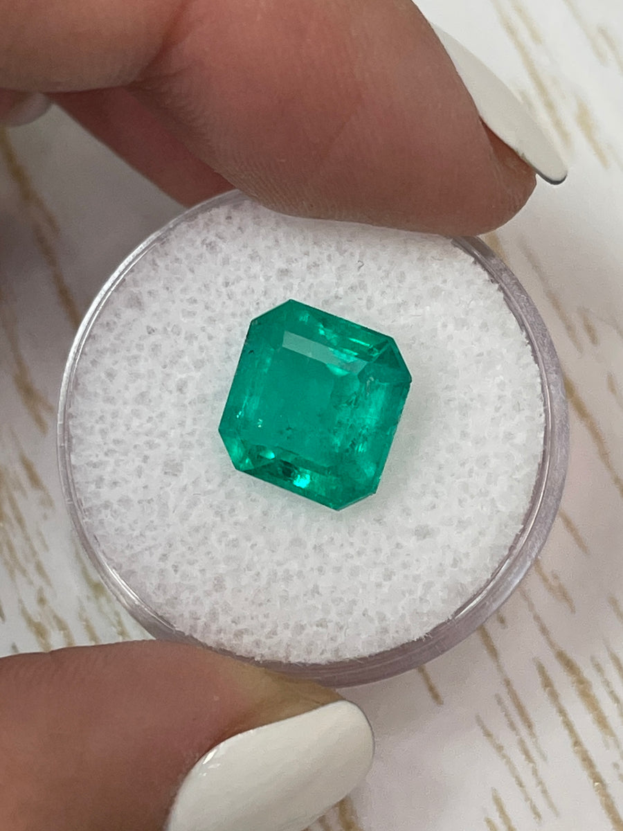 Natural Loose Colombian Emerald - 4.75 Carat, Deep Bluish Green, Asscher Cut
