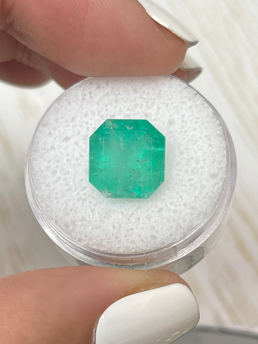 5.29 Carat Asscher-Cut Emerald from Colombia - Loose and Earthy