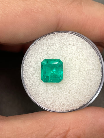 Asscher Cut 2.06 Carat Colombian Emerald from Chivor Mine