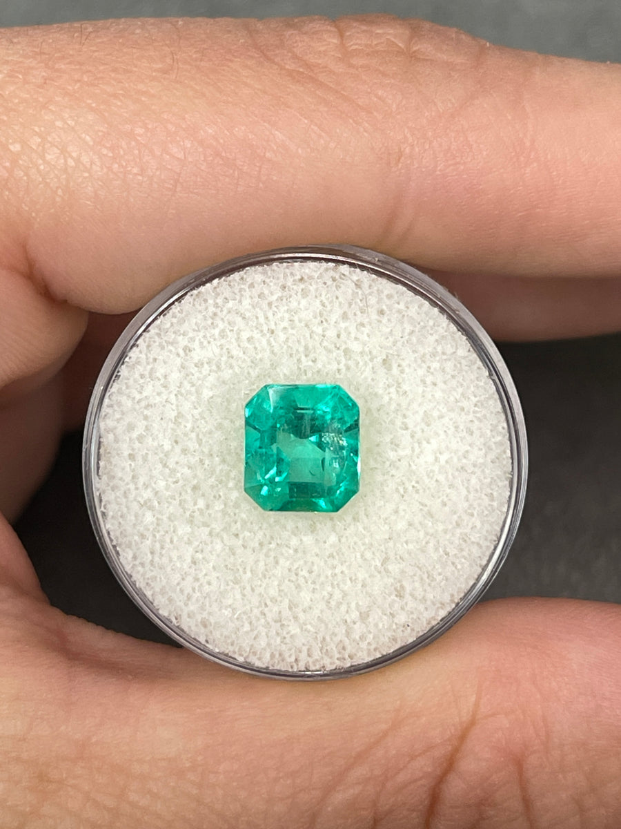 2.46 Carat Unset Colombian Emerald in a Bluish Green Emerald Cut