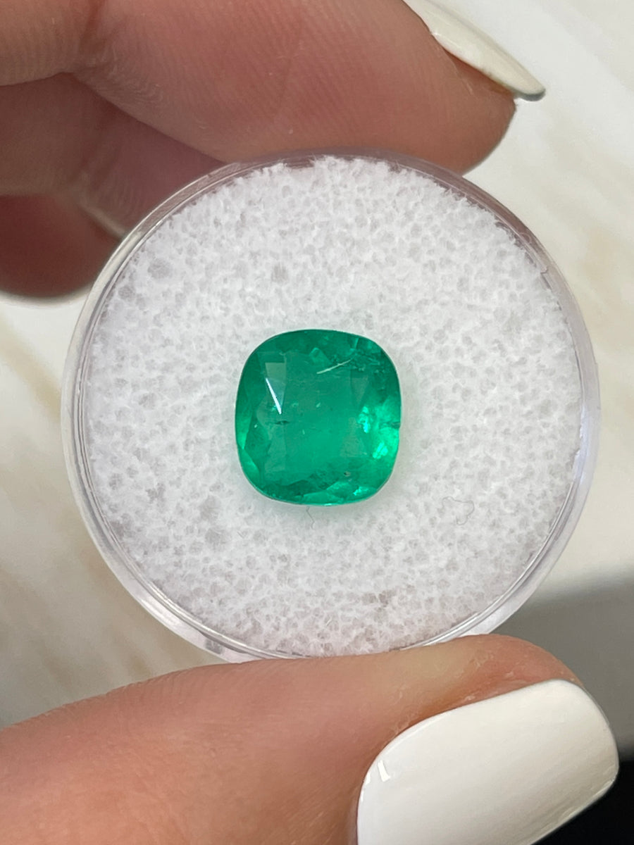 2.49 Carat Cushion Cut Colombian Emerald - Natural Loose Gemstone