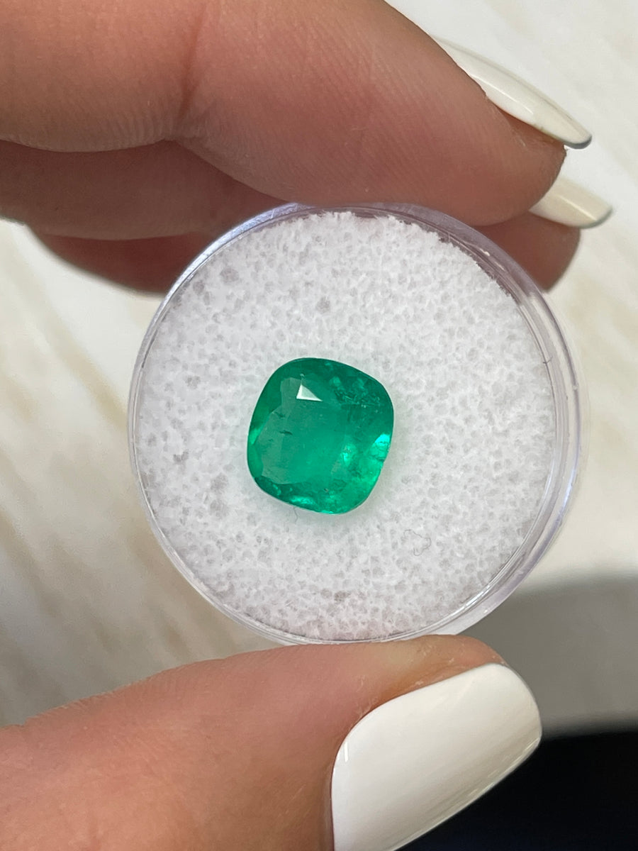 High-Quality 2.49 Carat Colombian Emerald - Cushion Cut Gem