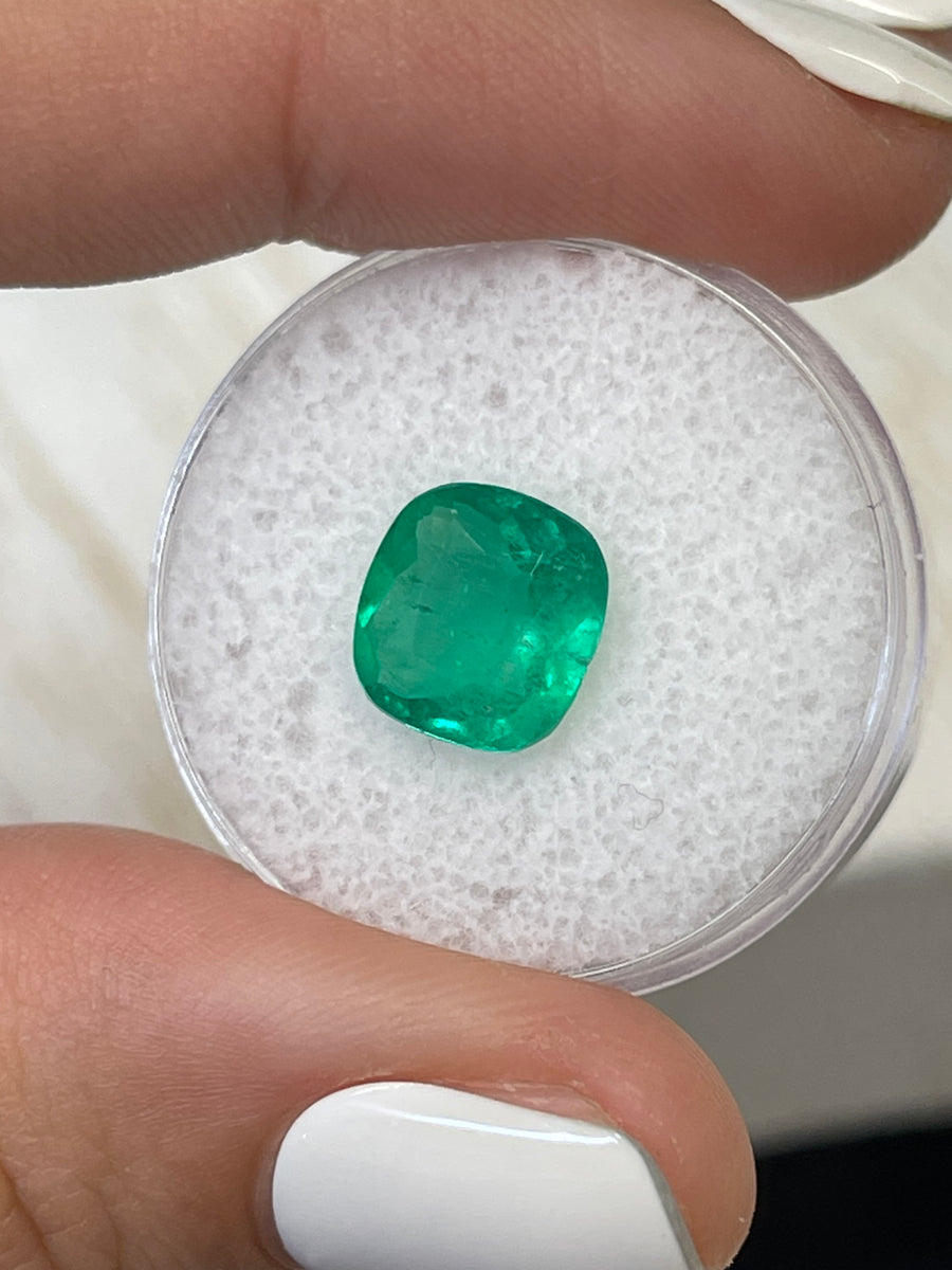Exquisite 2.49 Carat Natural Colombian Emerald - Cushion Shape