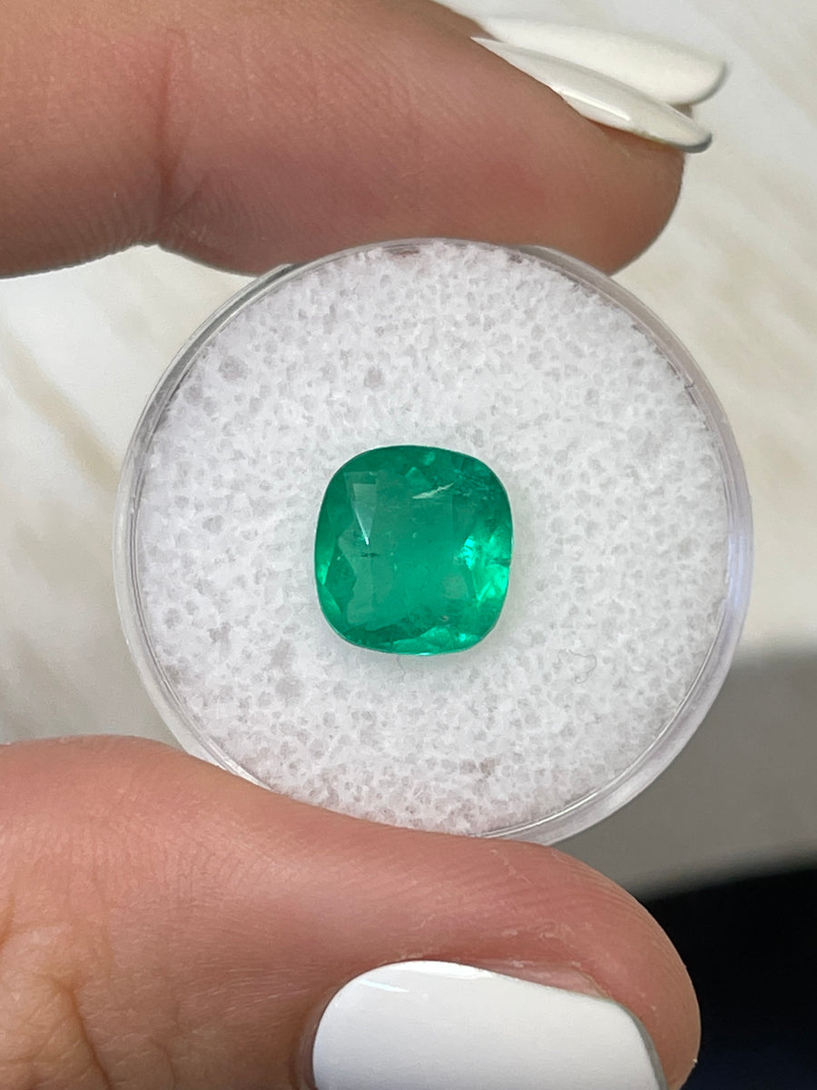 Precious 2.49 Carat Cushion Cut Colombian Emerald - Loose Stone