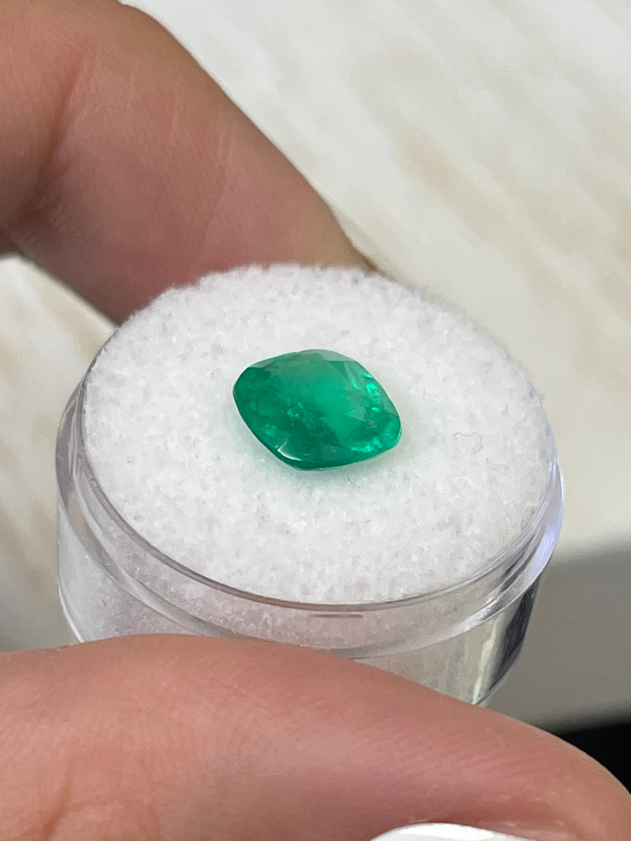 Dazzling 2.49 Carat Colombian Emerald - Loose Cushion Gem