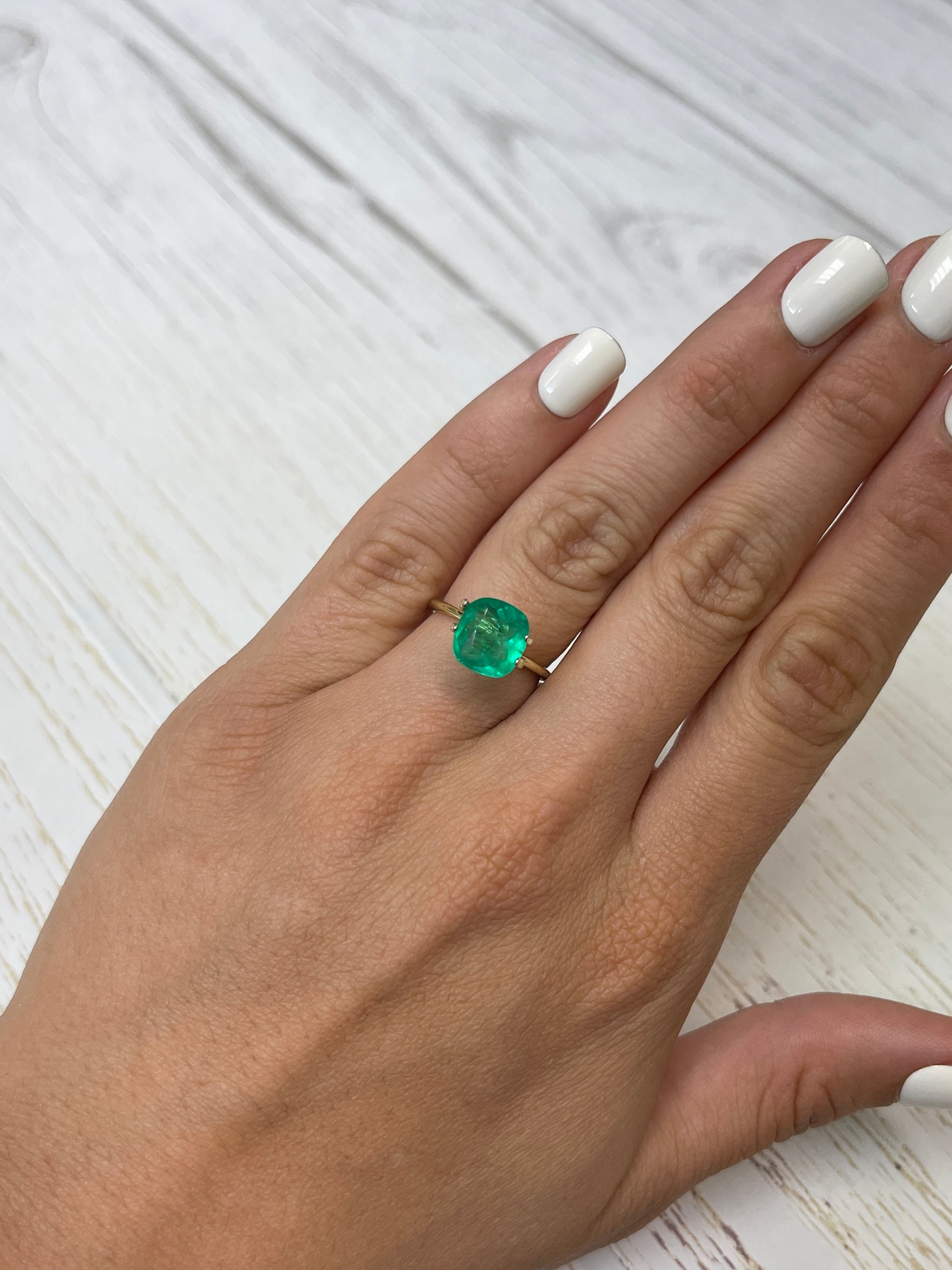 2.49 Carat 9.5x9 Spready Natural Loose Colombian Emerald-Cushion Cut - JR Colombian Emeralds