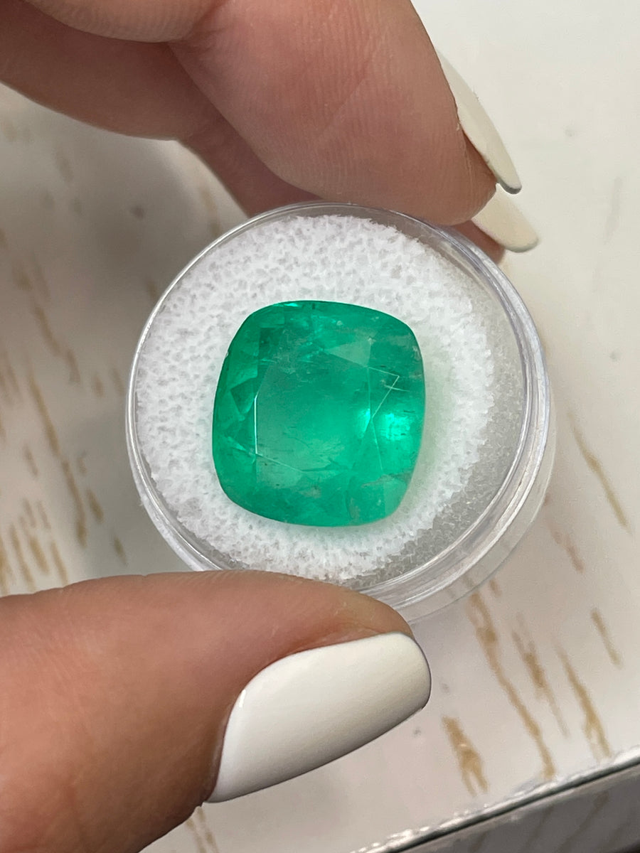 15x15mm Loose Colombian Emerald - 14.55 Carat Green Gem