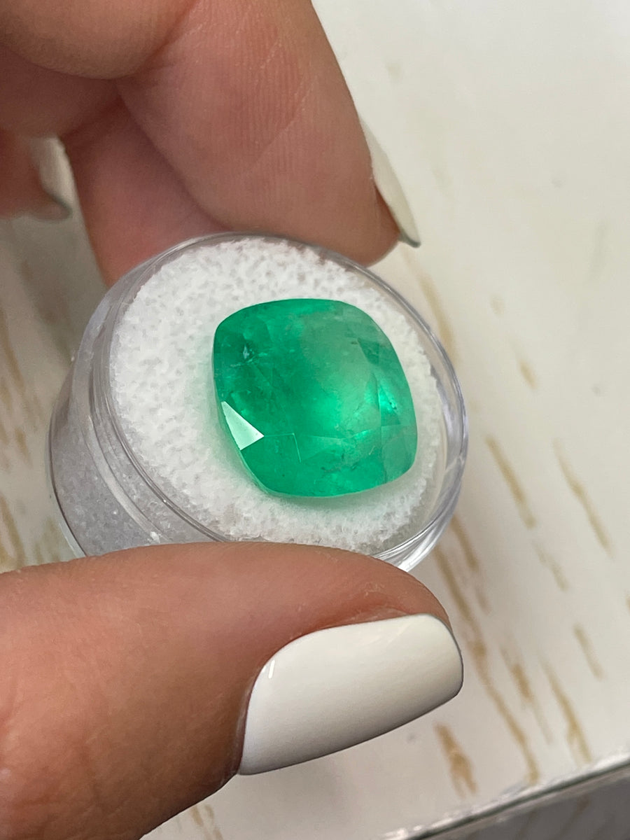 14.55 Carat Natural Colombian Emerald - Cushion Shape