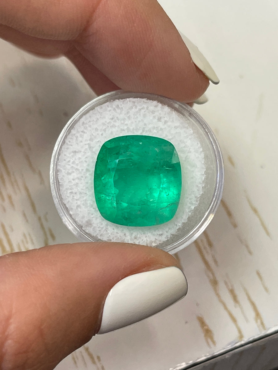 Large 15x15mm Green Colombian Emerald - 14.55 Carats