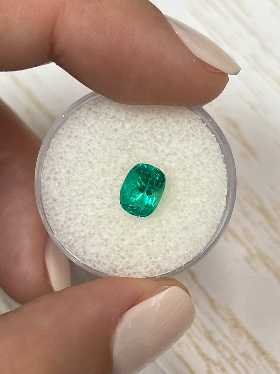 1.58 Carat Bluish Green Loose Colombian Emerald