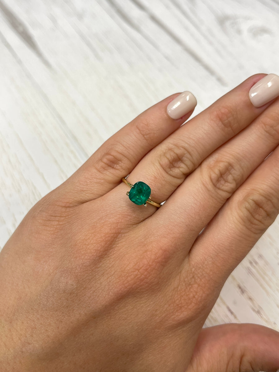 Muzo Green Colombian Emerald – 1.94 Carat Cushion-Cut Loose Gemstone