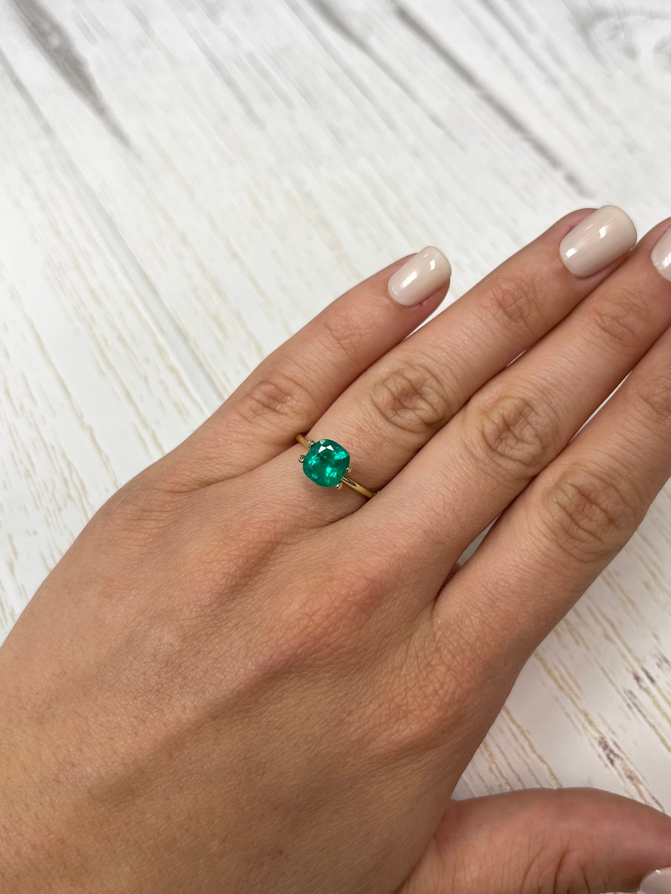 1.96 Carat Cushion Cut Muzo Green Colombian Emerald - Loose Gem