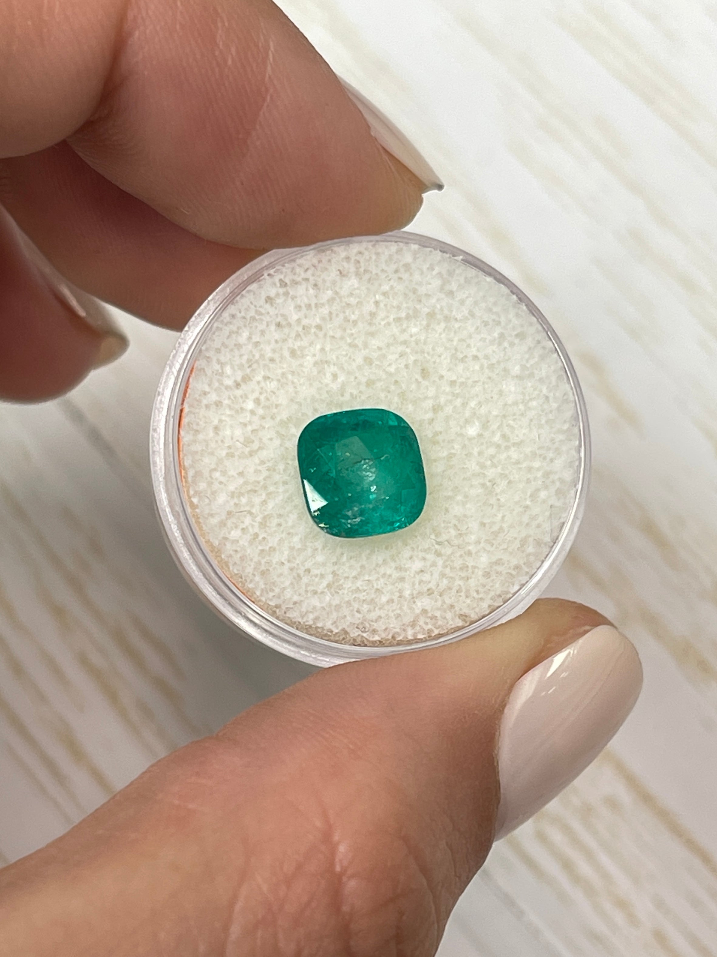 Genuine 2.27 Carat Colombian Emerald - Loose Stone, Cushion Shape