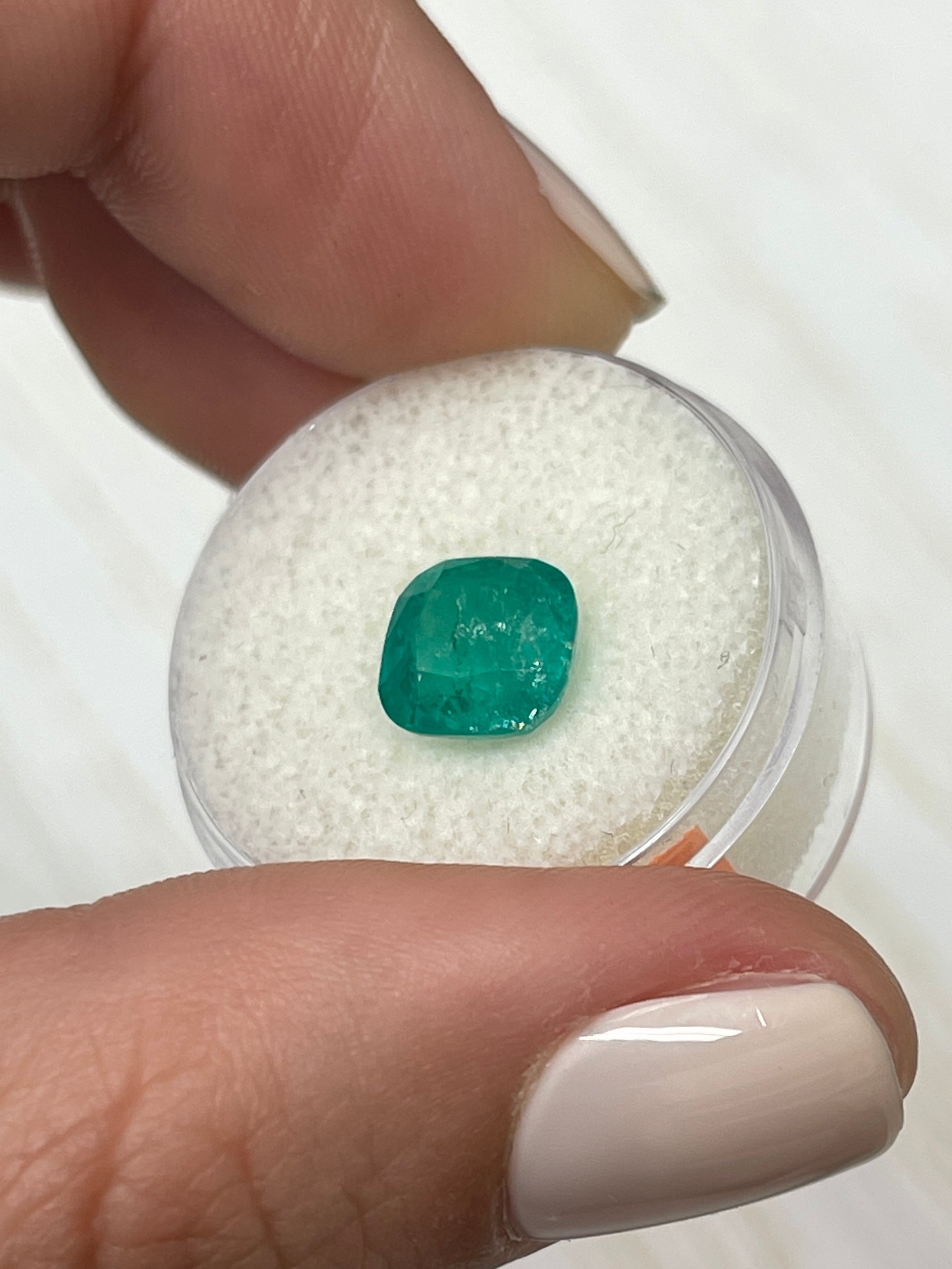 2.27 Carat Loose Colombian Emerald - Cushion Shape, Natural Gem