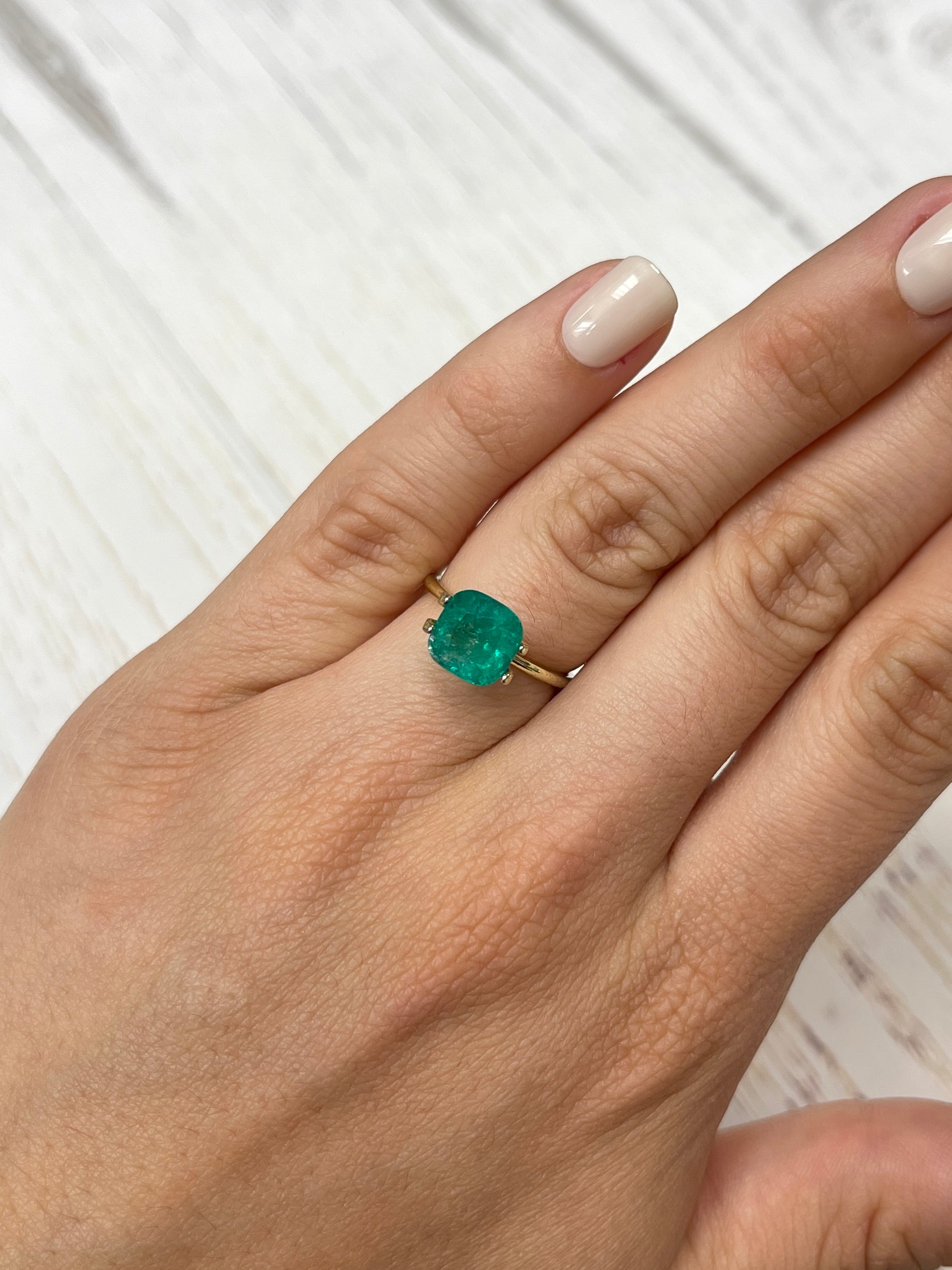 Natural 2.27 Carat Cushion Cut Colombian Emerald - Loose Gem