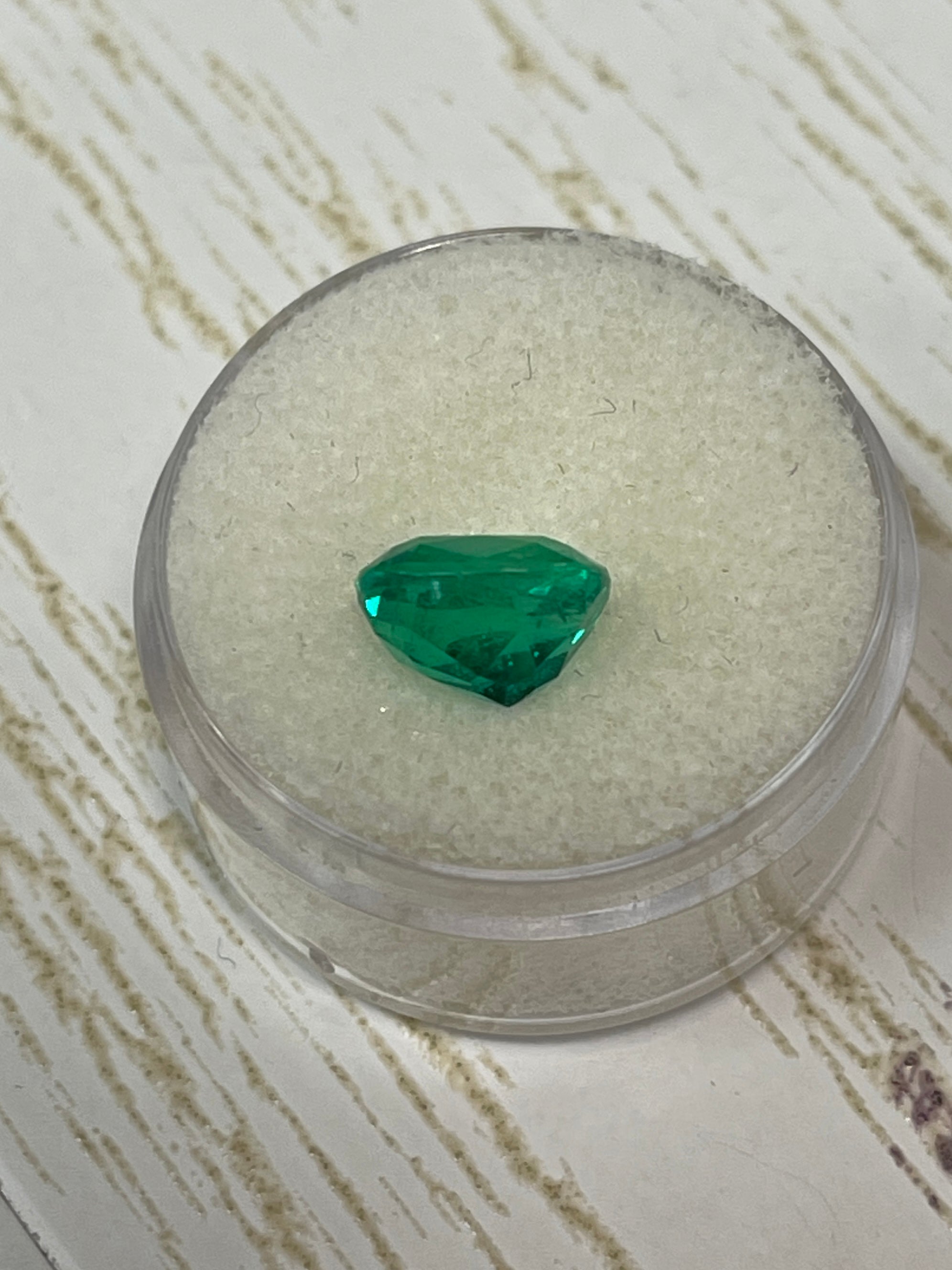 Elongated Cushion Cut Colombian Emerald - Genuine 3.15 Carat Gem with Vivid Bluish Green Hue