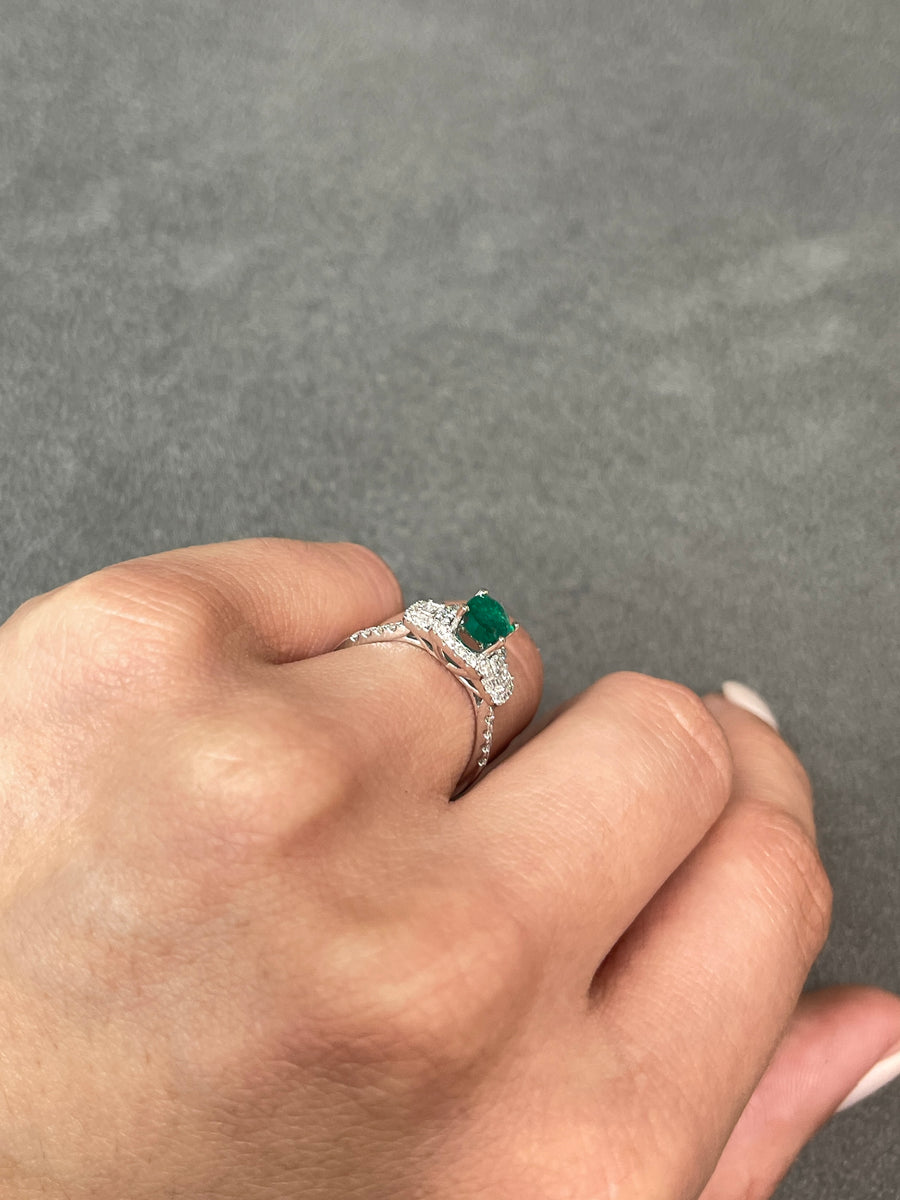 Colombian Emerald Engagement Ring