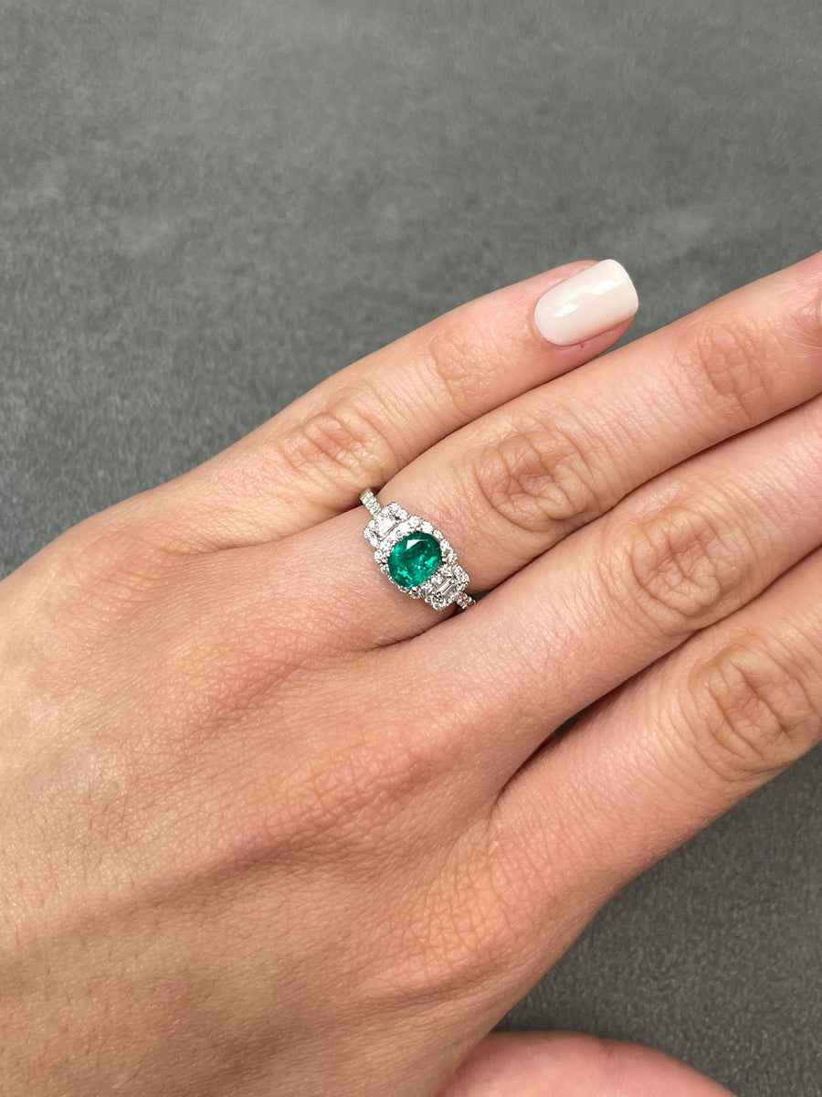 Colombian Emerald Engagement Ring