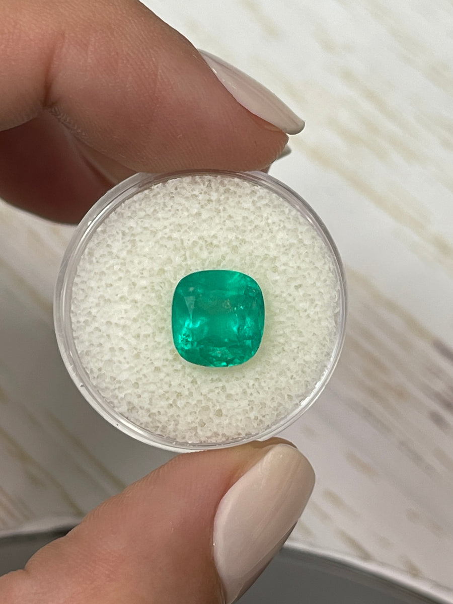 Optimizing SEO ALT Text for a 4.0 Carat Cushion Cut Colombian Emerald