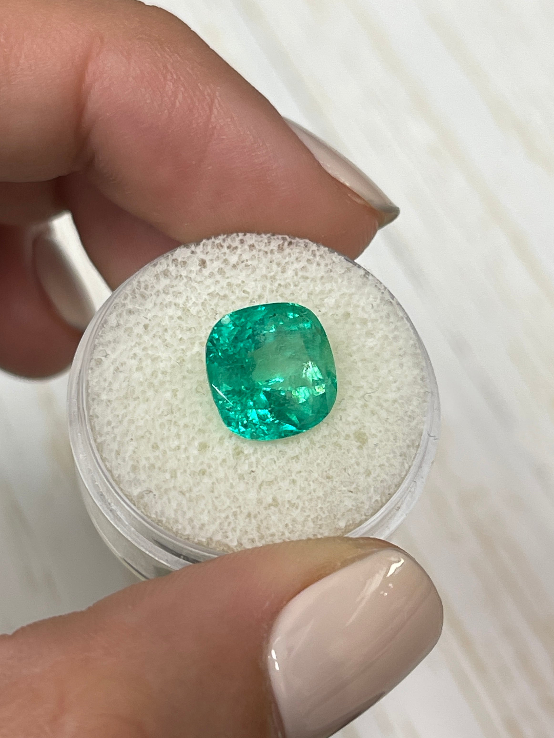 4.76 Carat Loose Colombian Emerald - Radiant Yellowish Green Hue