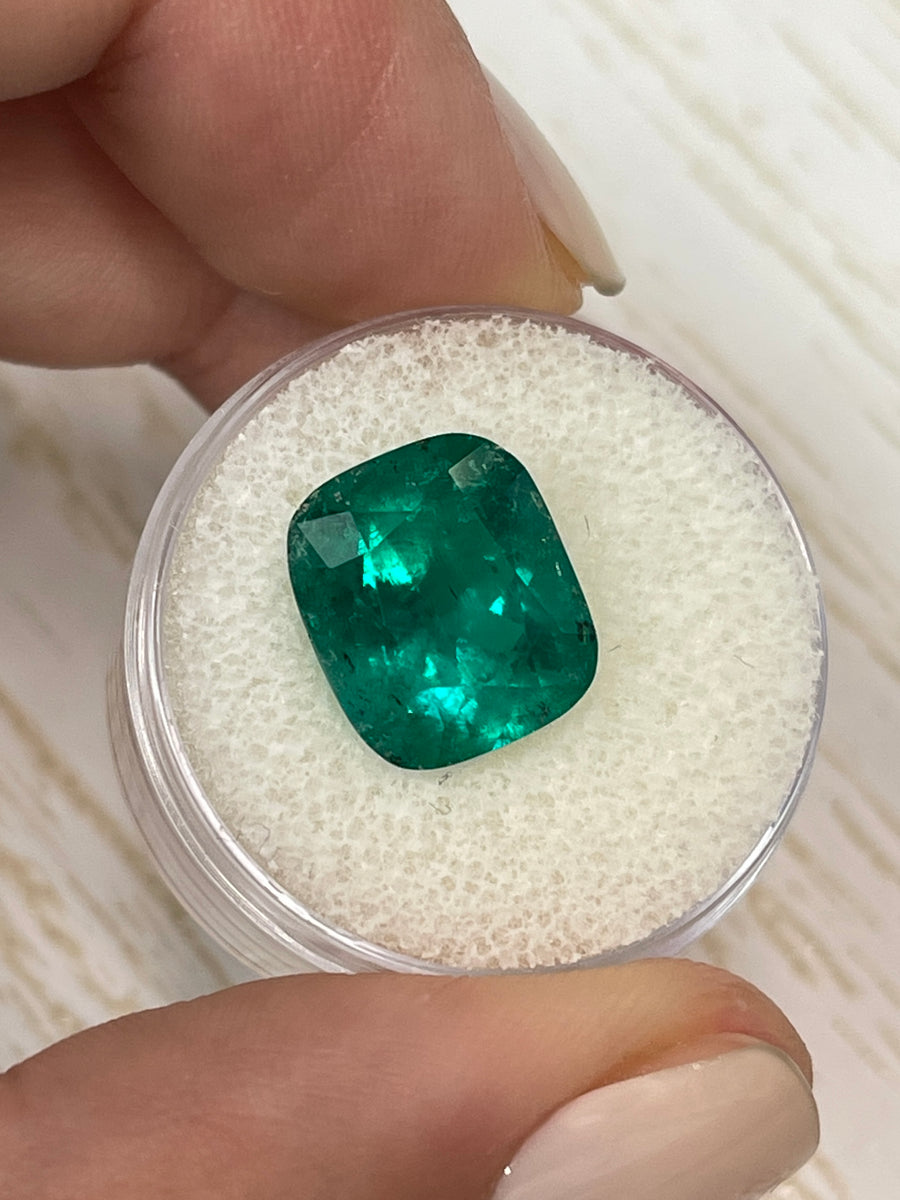 Stunning 6.32 Carat Loose Colombian Emerald - Cushion Cut, Muzo Green