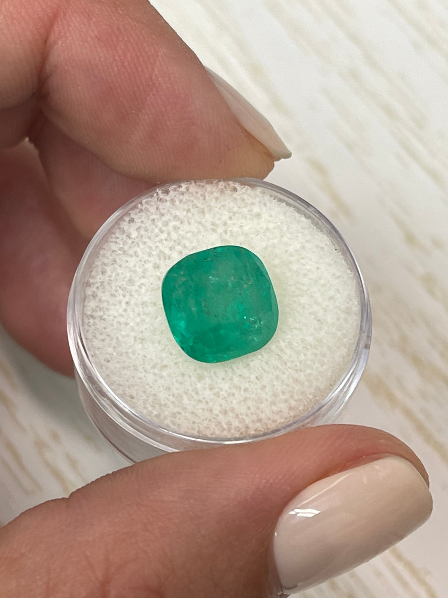 10.5x10.5mm Natural Colombian Emerald - 5.95 Carats, Green, Loose Stone