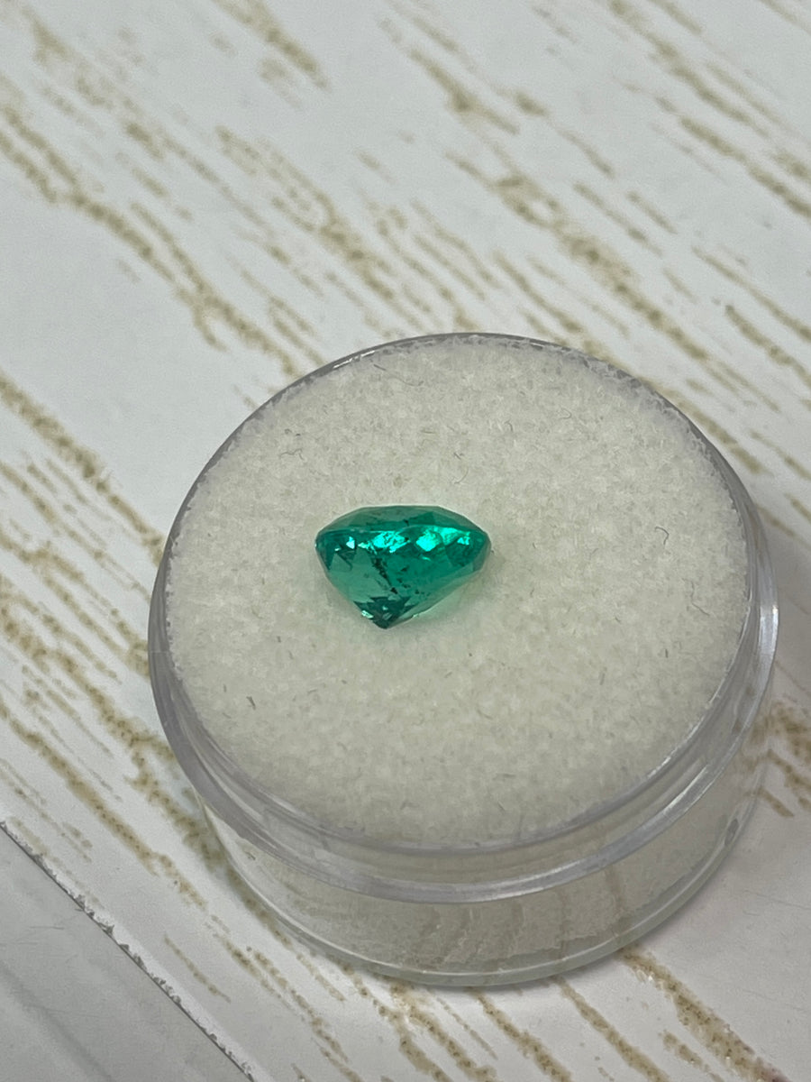 Colombian Emerald - 2.0 Carat Bluish Green Gem in Elongated Cushion Cut