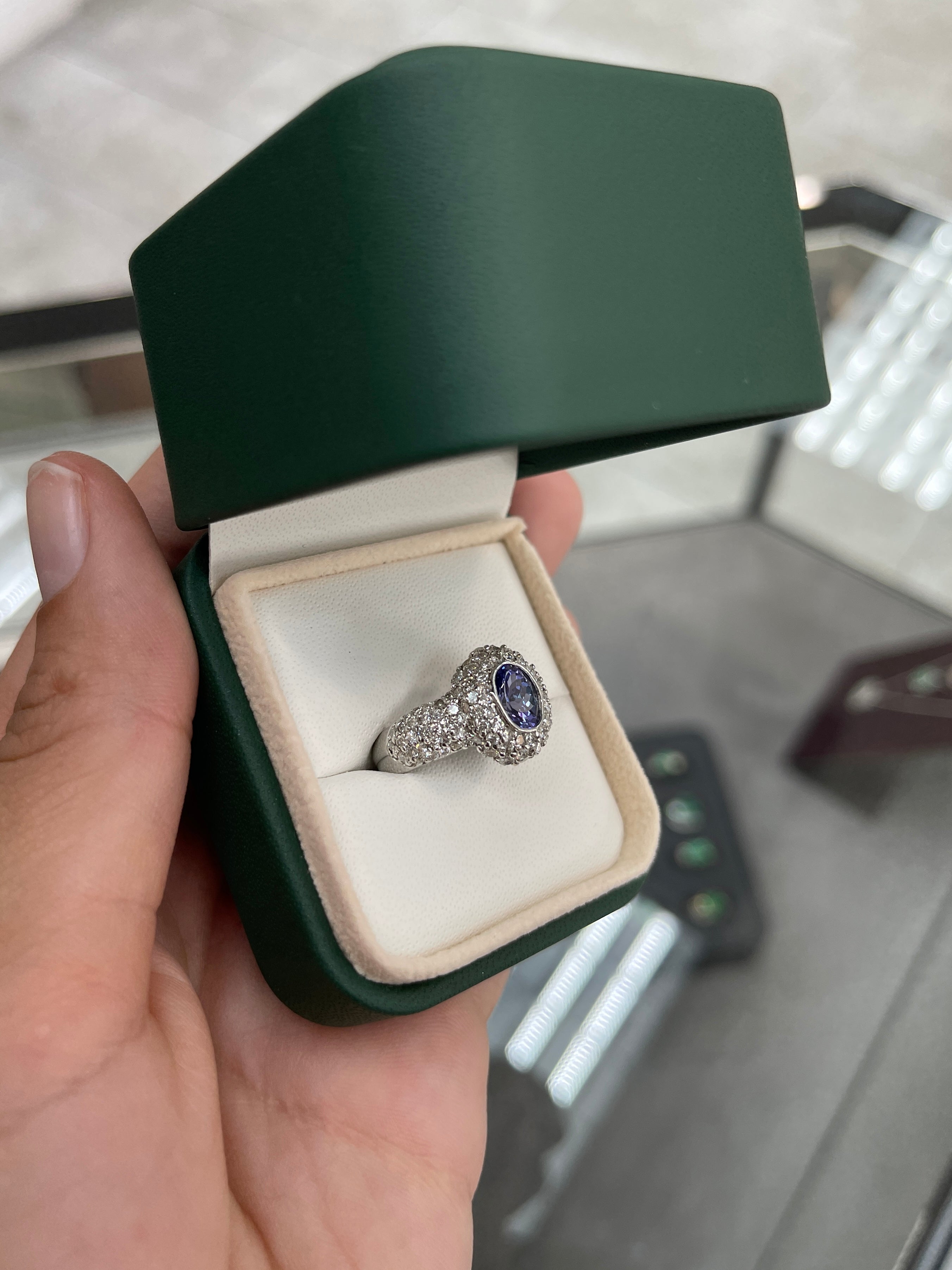 2.32tcw 14K Tanzanite & Diamond Pave Cocktail Ring - JR Colombian Emeralds