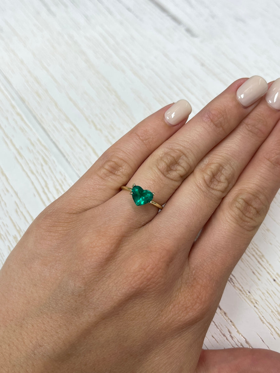 Loose Colombian Emerald - Stunning 1.14 Carat Heart-Shaped Gem, Muzo Green