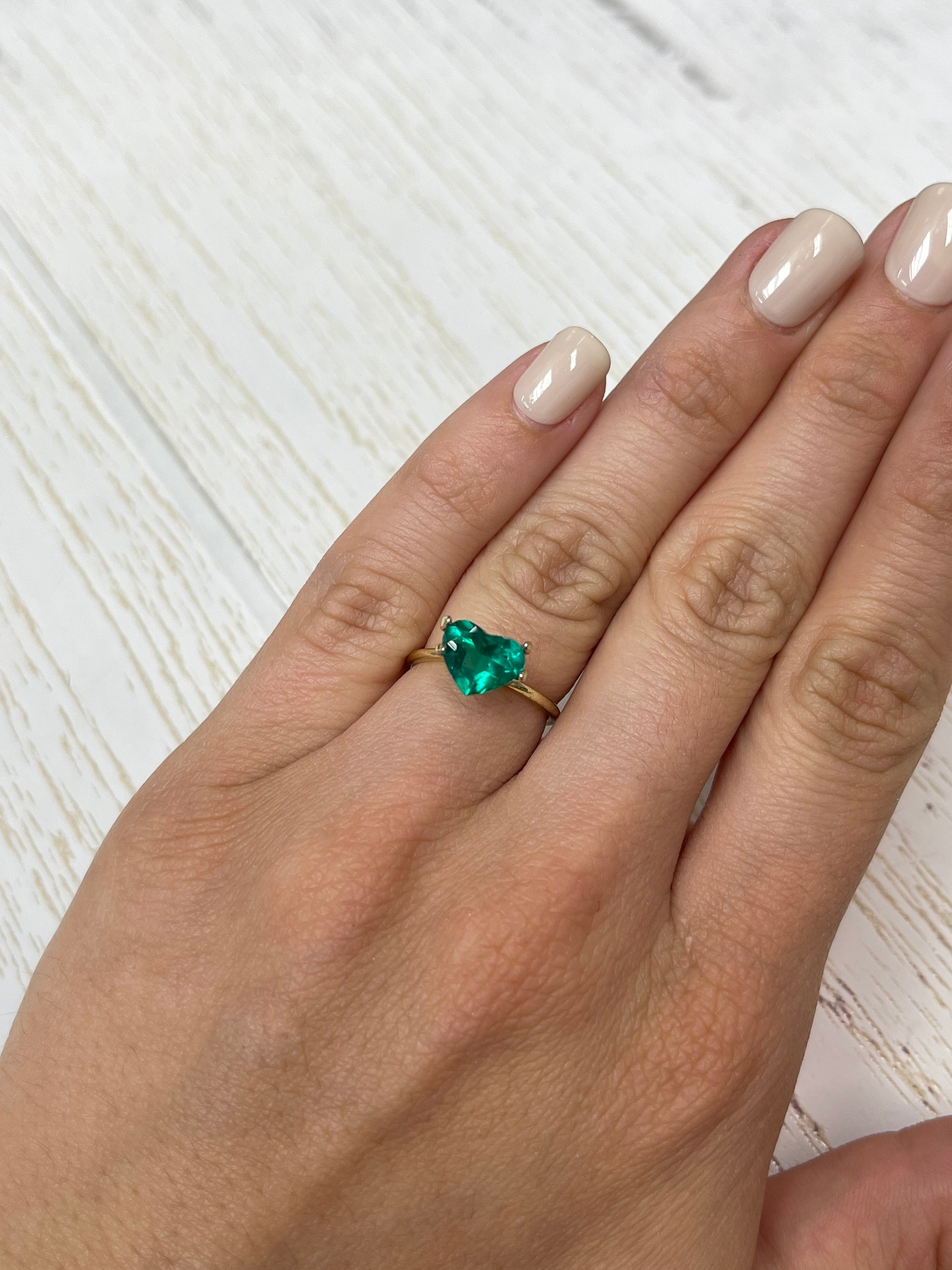 1.55 Carat Vivid Muzo Green Natural Loose Colombian Emerald-Heart Cut - JR Colombian Emeralds