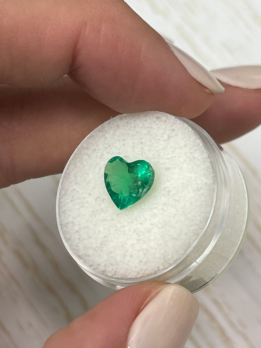 Natural 1.63 Carat Zambian Emerald Ring - Exquisite Heart Cut Design