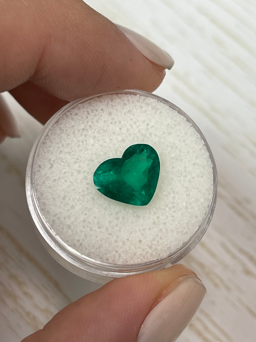 Vivid Muzo Green Colombian Emerald - Heart Cut, Certified 2.33 Carats