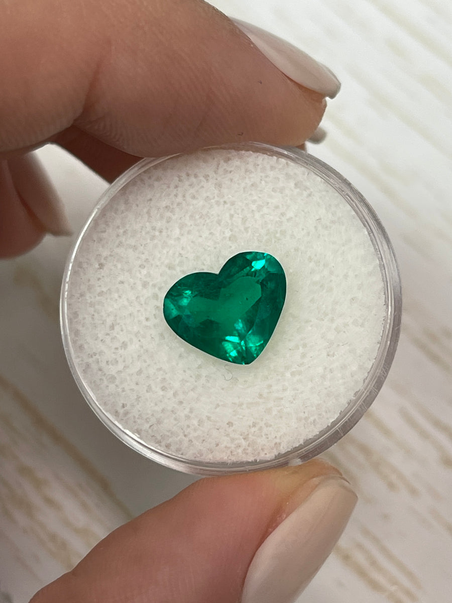 Genuine Colombian Emerald - Heart Shaped 2.33 Carat Certified Gem