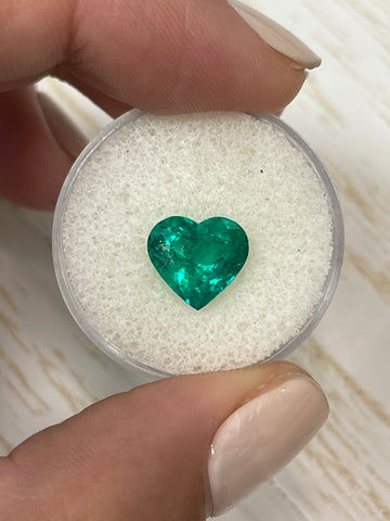 Heart-Shaped 3.05 Carat Colombian Emerald in Stunning Muzo Green Hue
