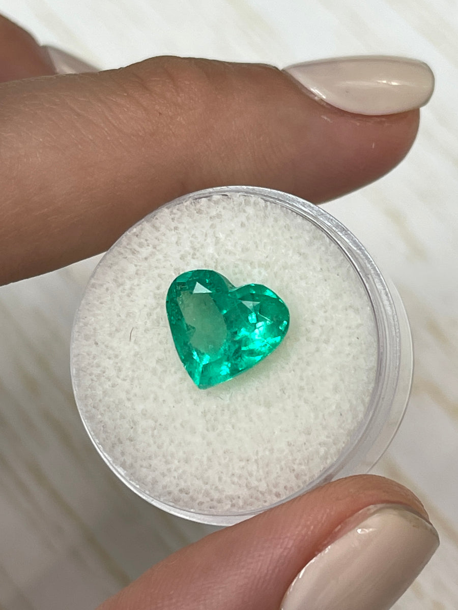 Loose Colombian Emerald - Brilliant 3.43 Carat Heart Shape