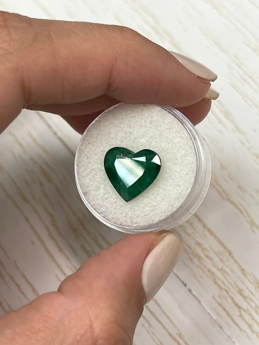 4.57 Carat Heart-Shaped Brazilian Emerald - Green Hue