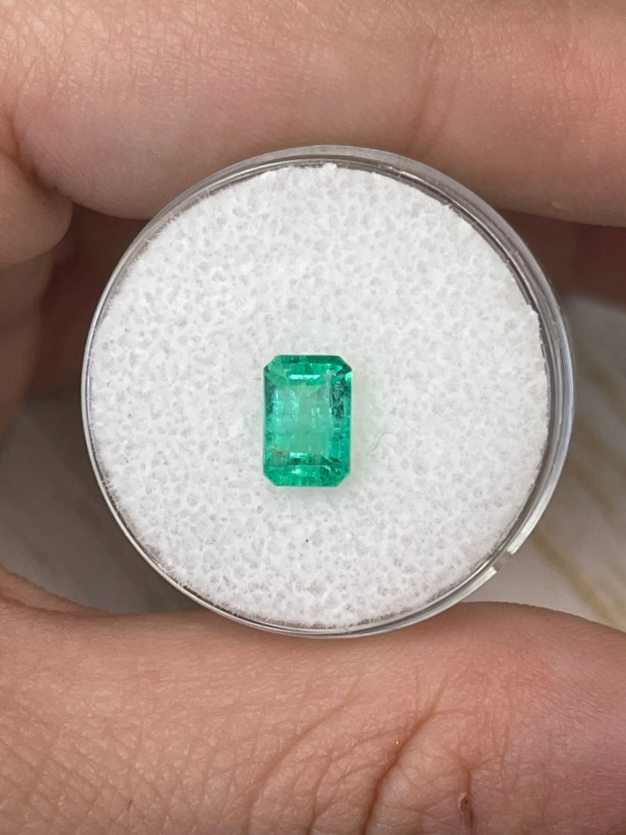 A Loose Colombian Emerald-Emerald Cut: 1.28 Carats, 7.6x5 Dimensions