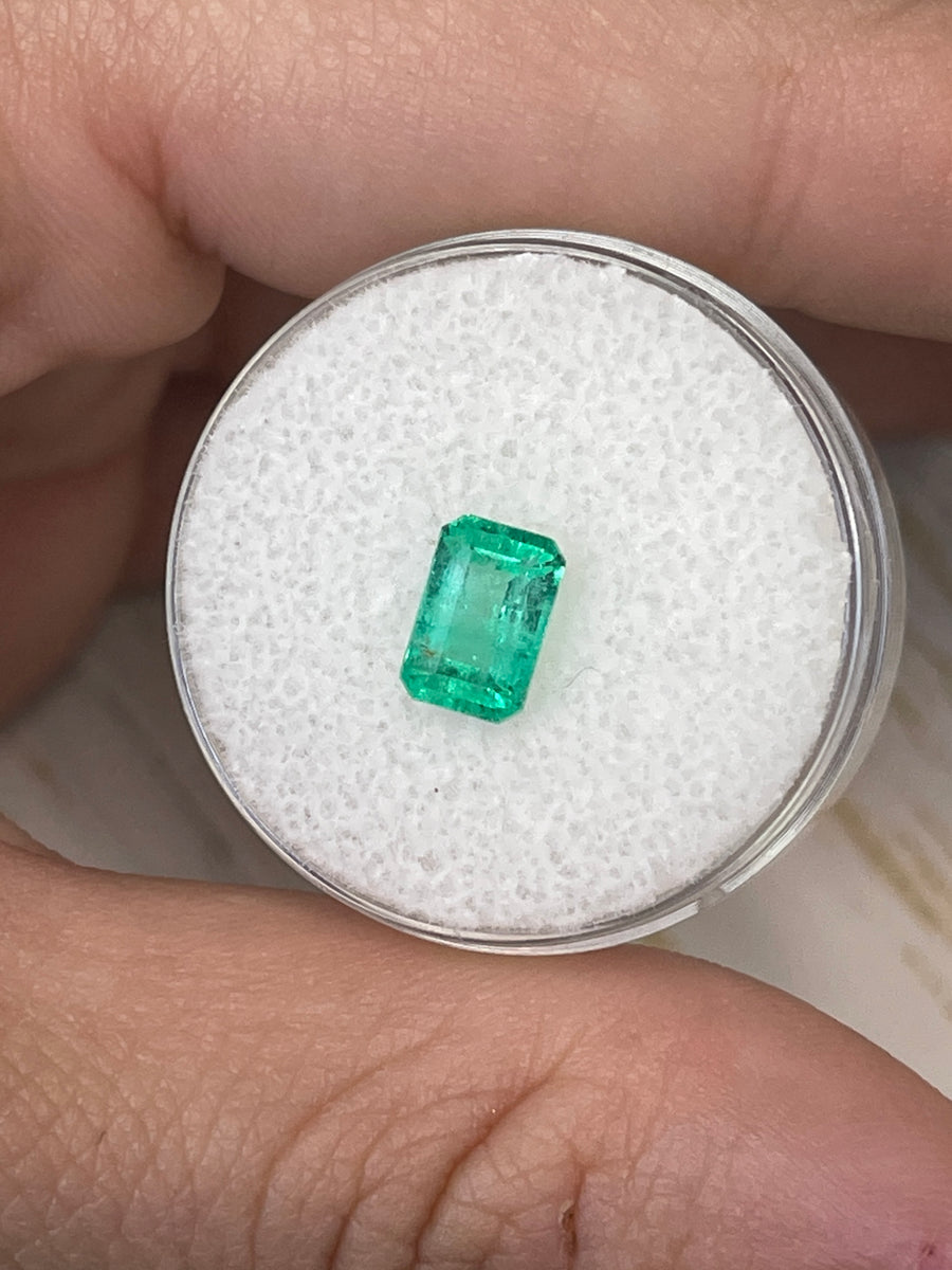 Loose Colombian Emerald in Emerald Cut - 1.28 Carats, 7.6x5 Size