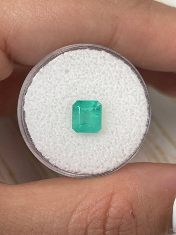 Asscher Cut Pastel Green Colombian Emerald - 1.58 Carat Loose Gemstone