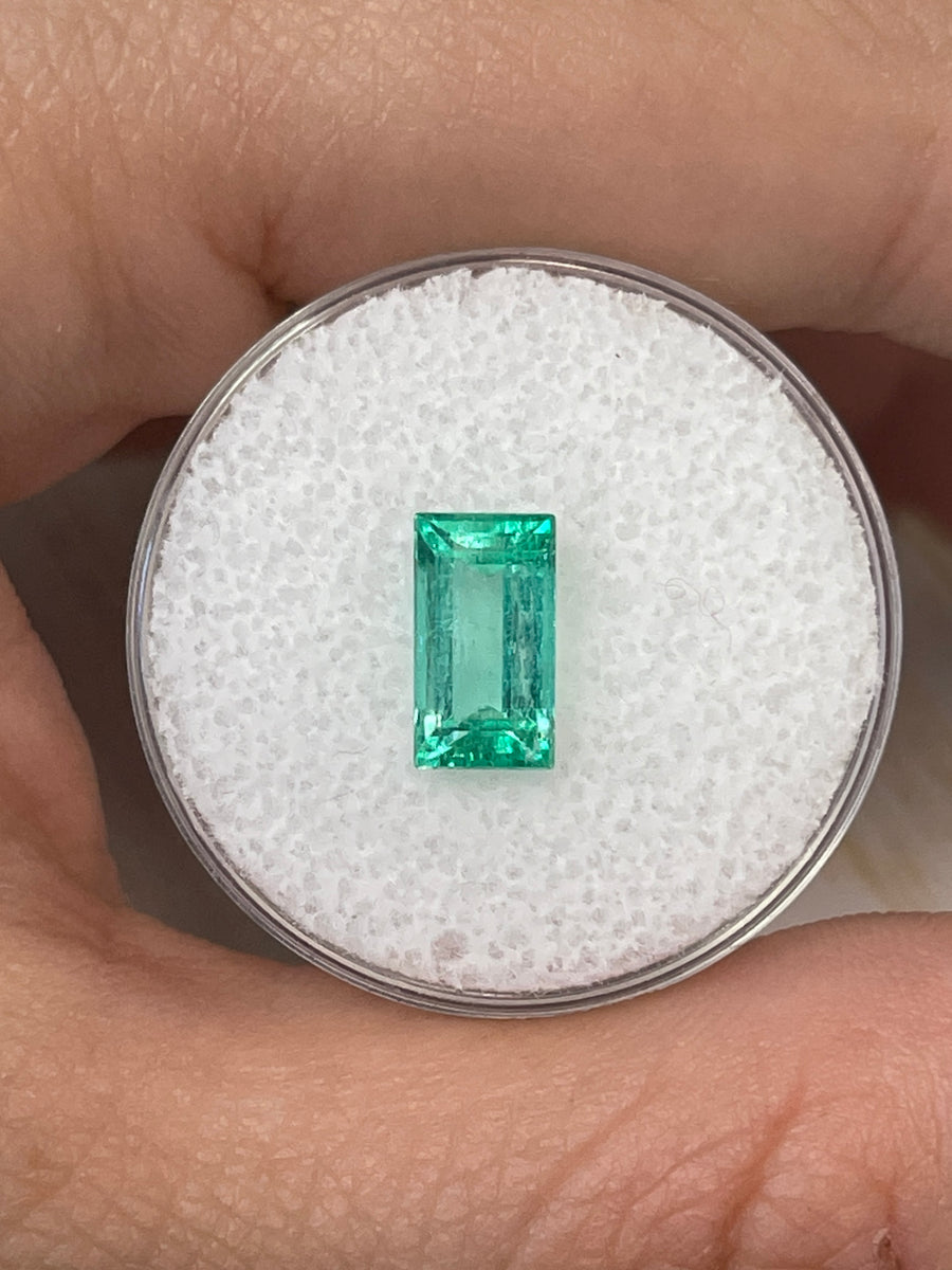 Stunning 1.72 Carat Colombian Emerald with Baguette Cut