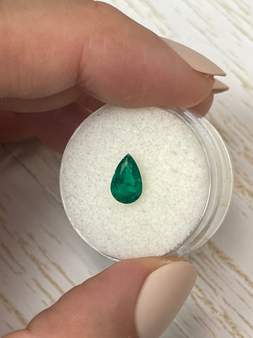 0.78 carat Dark Muzo Green Natural Loose Colombian Emerald-Pear Cut