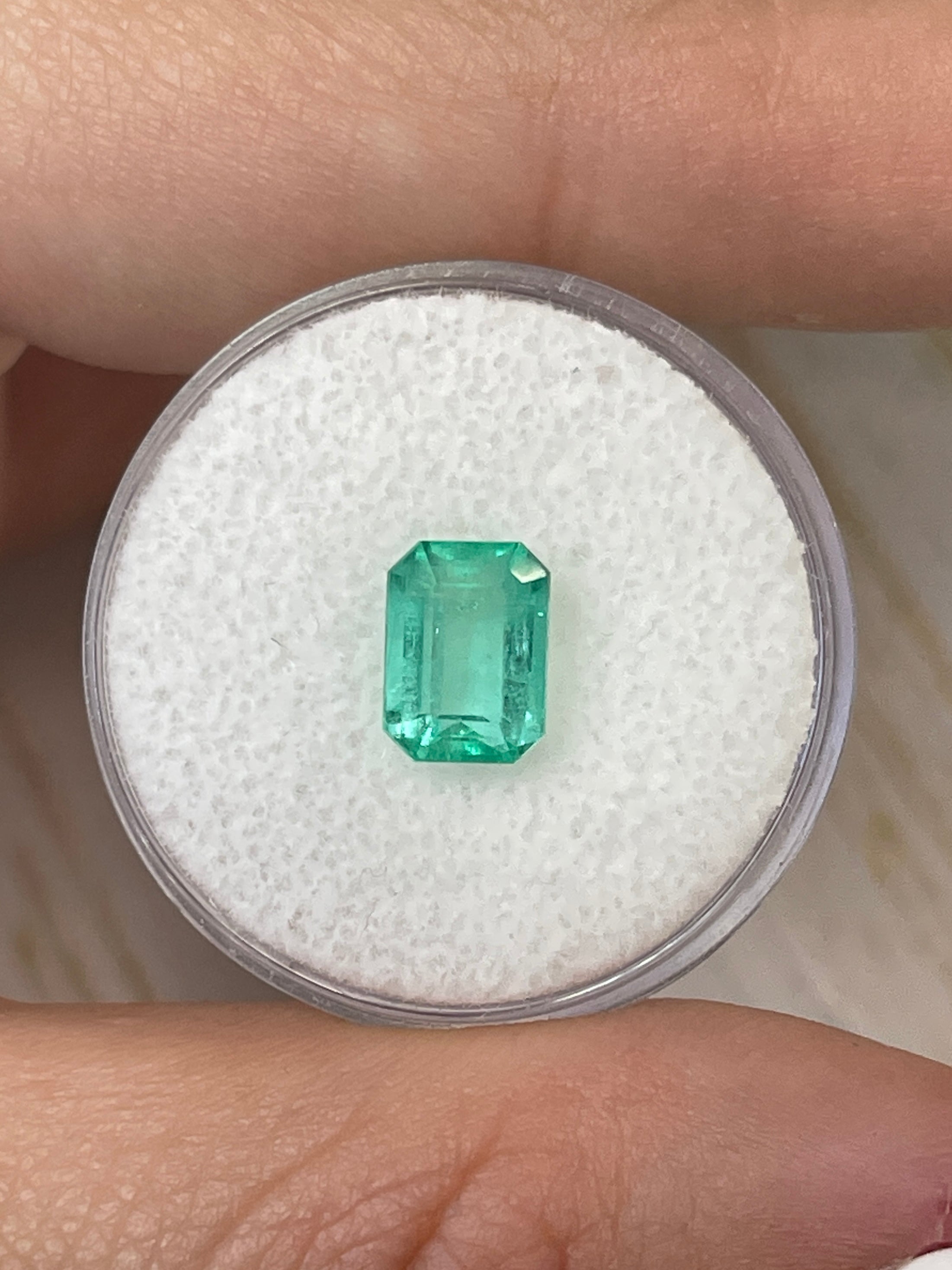 Emerald Cut 1.99 Carat Loose Colombian Emerald in Light Green