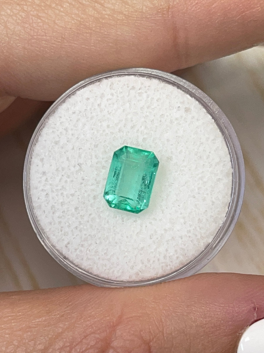 Vibrant Light Green Colombian Emerald - 1.99 Carat, Emerald Cut